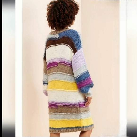 Callahan Paz Oversized Sweater Dress Size Large Stripped Multi Color N… - Picture 3 of 8